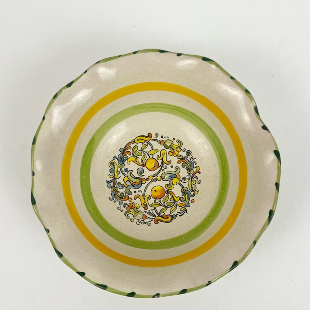 Vintage Meridiana Ceramiche Italy Made Fruit Trinket Scalloped Edge Dessert Bowl